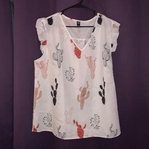 SHEIN curve cactus blouse 1XL